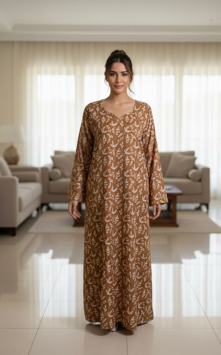 Warm Earth Cotton Homewear Jalabiya