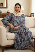Deep Teal Leaf Cotton Homewear Jalabiya