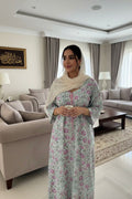 Mint Green Floral Cotton Homewear Jalabiya for Women – Soft & Breathable | Meherian Jalabiya