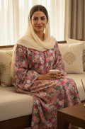 Floral Pink Cotton Homewear Jalabiya for Women – Soft & Breathable | Meherian Jalabiya